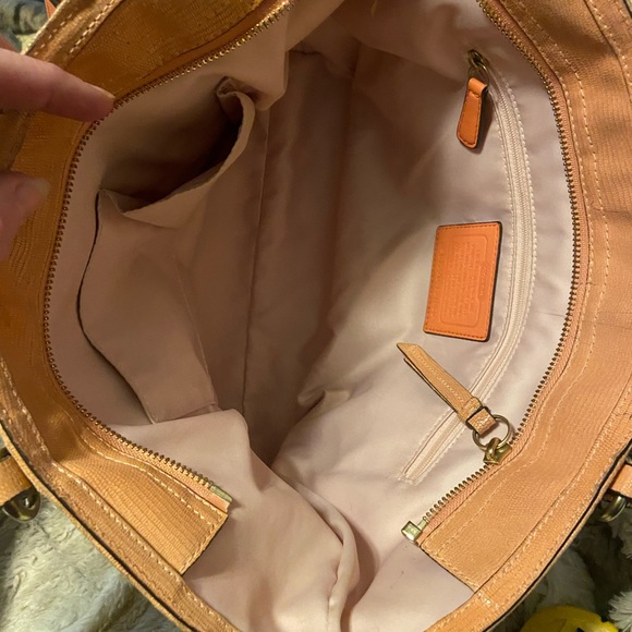 Coach Straw Tote with Distressed Embossed Details - Picture 16 of 16